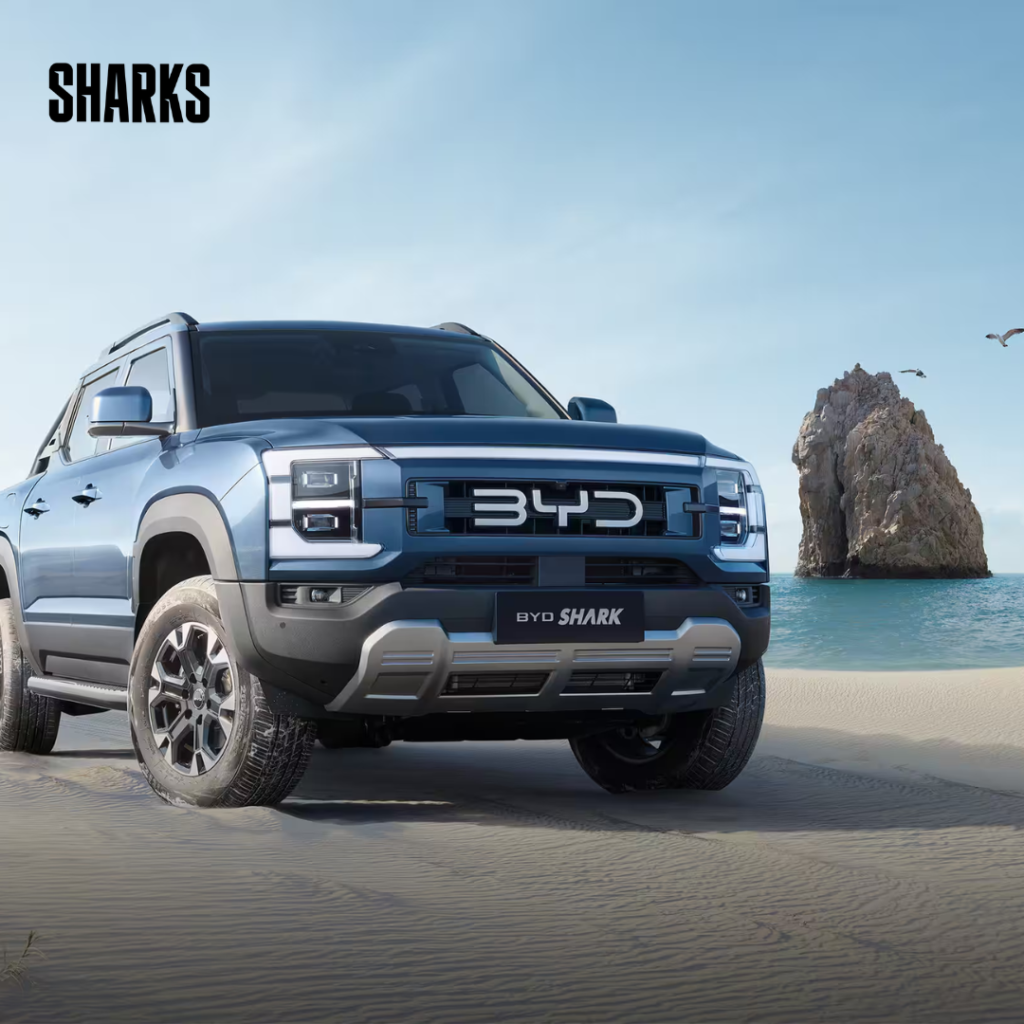 BYD, a Chinese automaker, introduced the Shark, a mid-size hybrid-electric pickup truck, in Mexico on Tuesday.