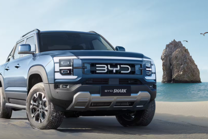 BYD, a Chinese automaker, introduced the Shark, a mid-size hybrid-electric pickup truck, in Mexico on Tuesday.