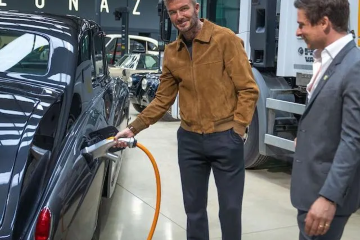 A company backed by David Beckham that transforms classic cars to run on electricity has begun operating again.